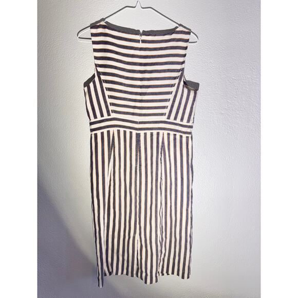 Ann Taylor Linen Blend Striped Sheath Dress Size 6 – Sleeveless Midi - Picture 5 of 6
